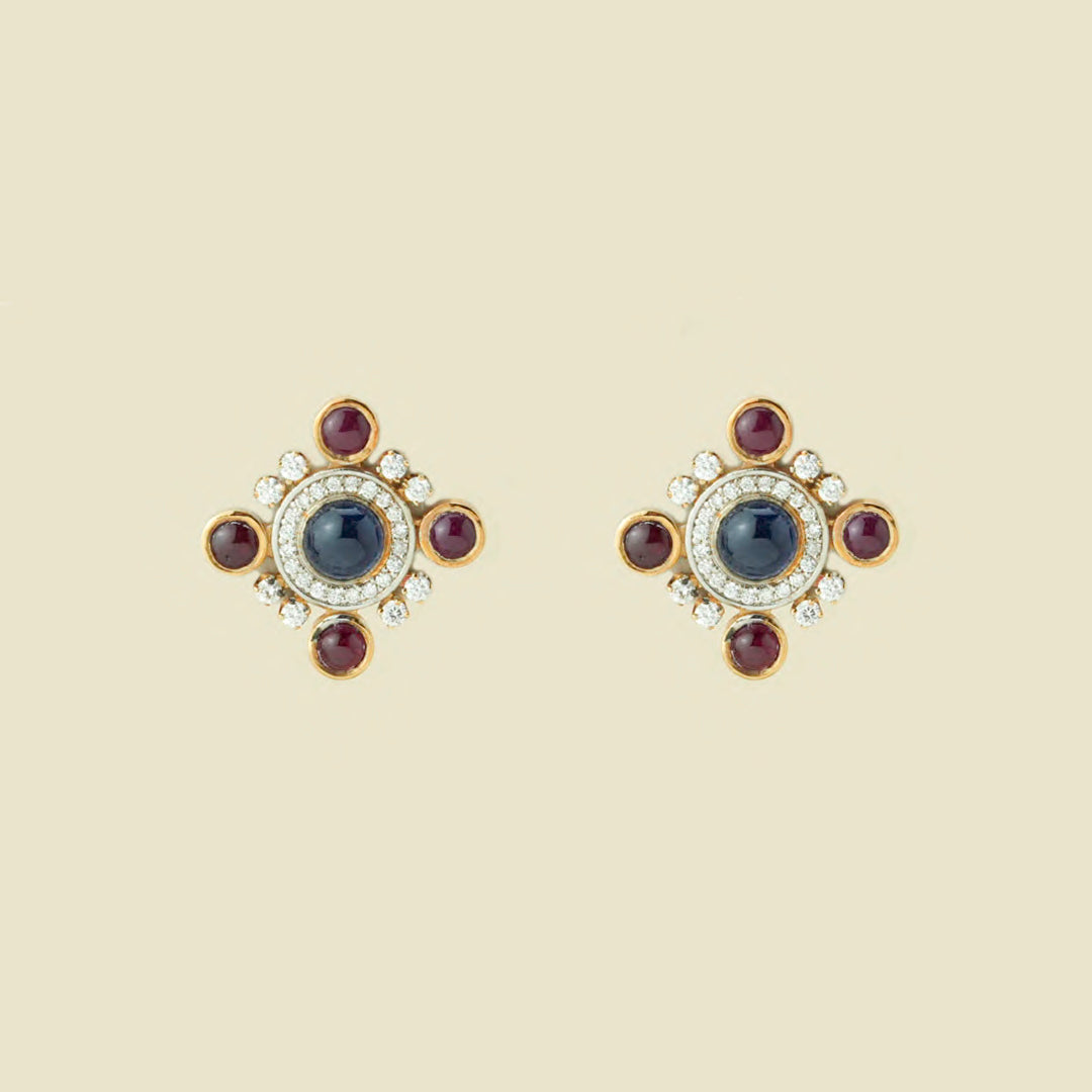 Sapphire Radiance Halo Earrings