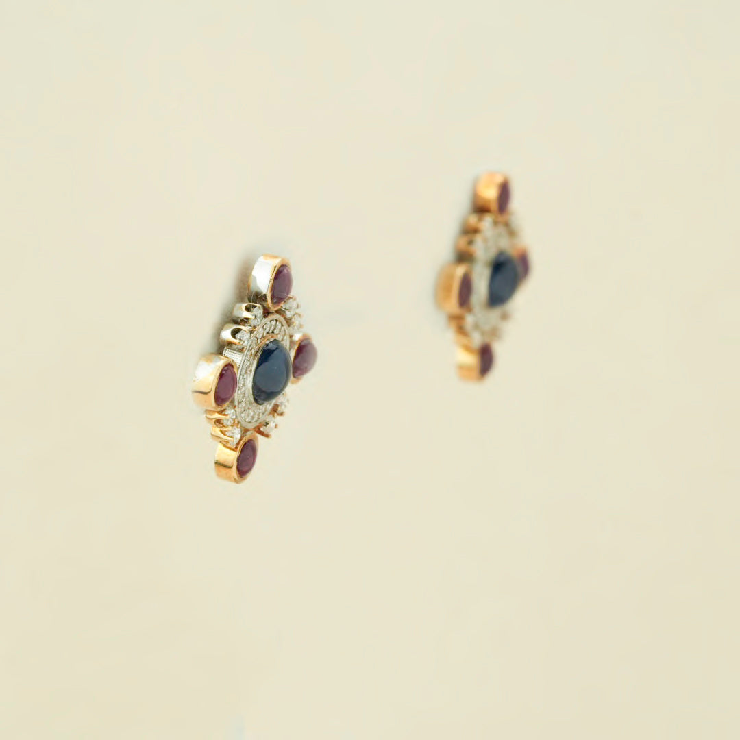 Sapphire Radiance Halo Earrings