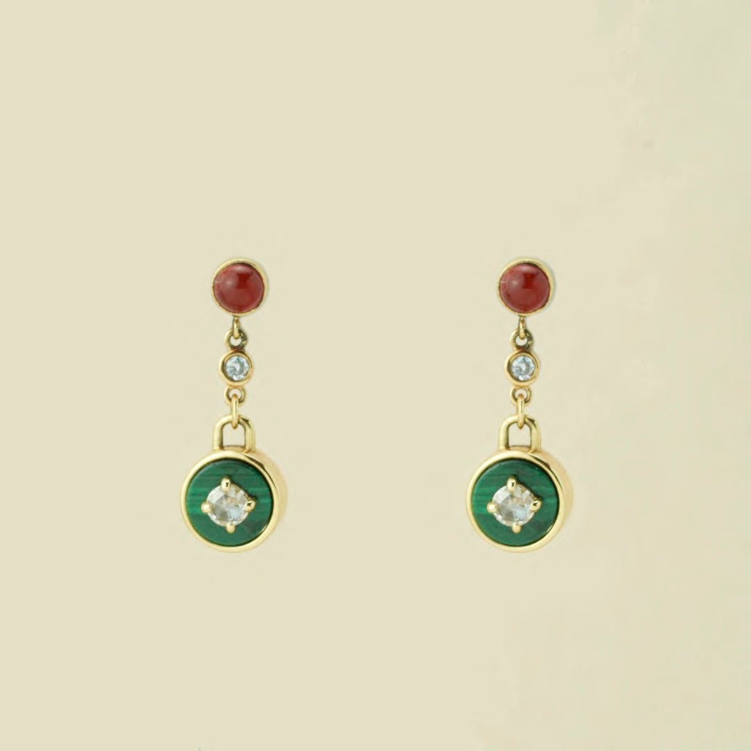 Malachite Fushion Drop Earrings