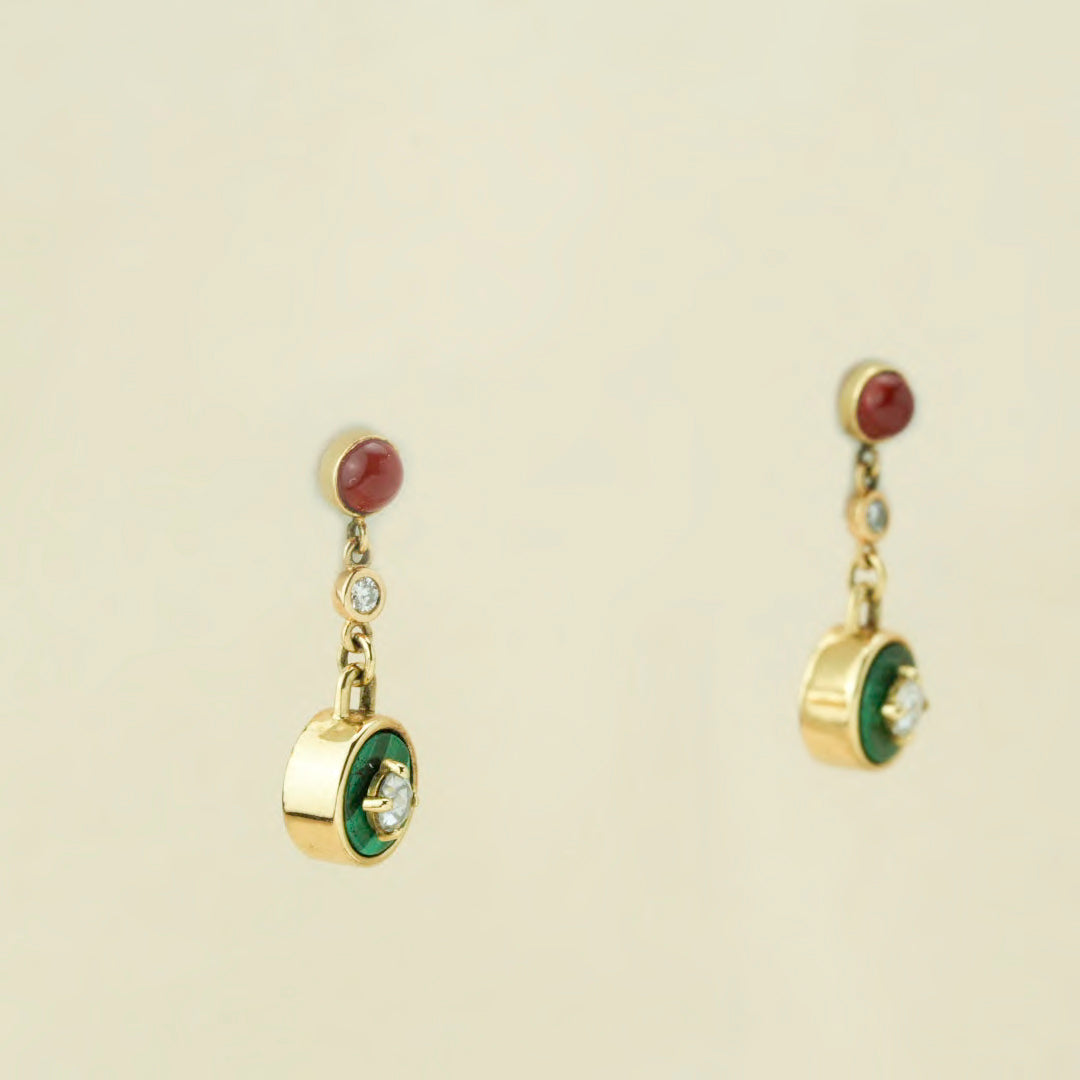 Malachite Fushion Drop Earrings