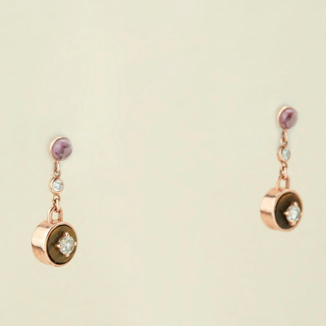 Tiger's Eeye Fushion Drop Earrings