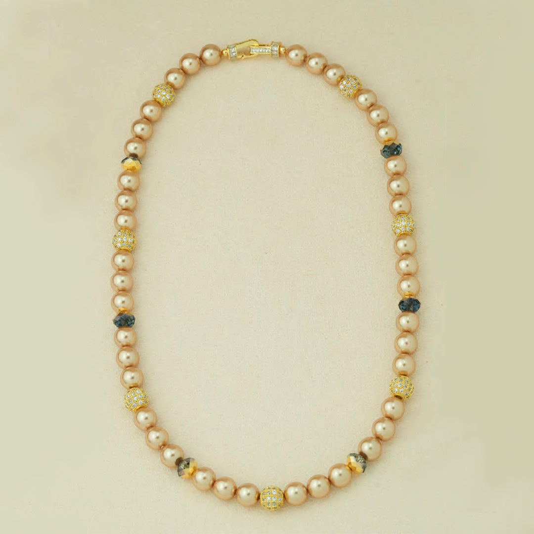 Golden Sparkle Pearl Necklace