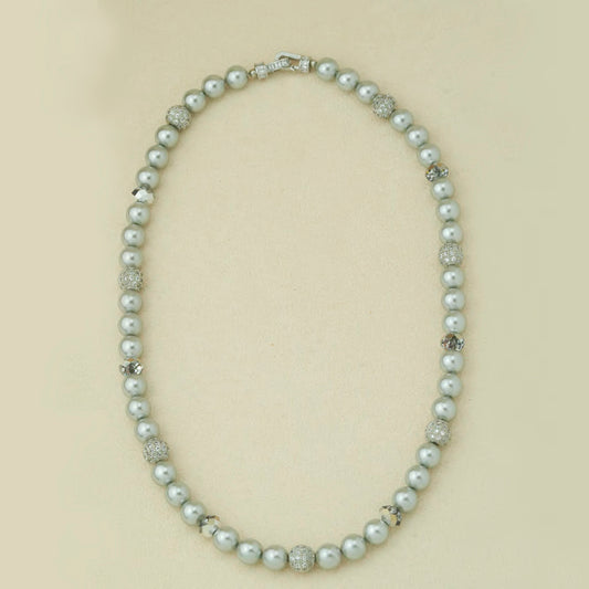 Silver Sparkle Pearl Necklace