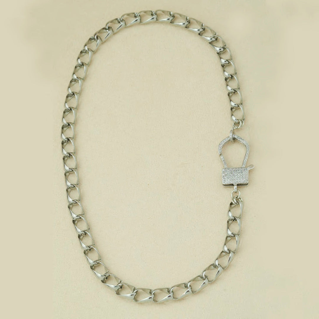 Silver Radiant Link Necklace